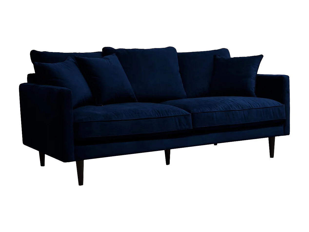 Canapé 3 Places en Velours "Candice" 194cm Bleu