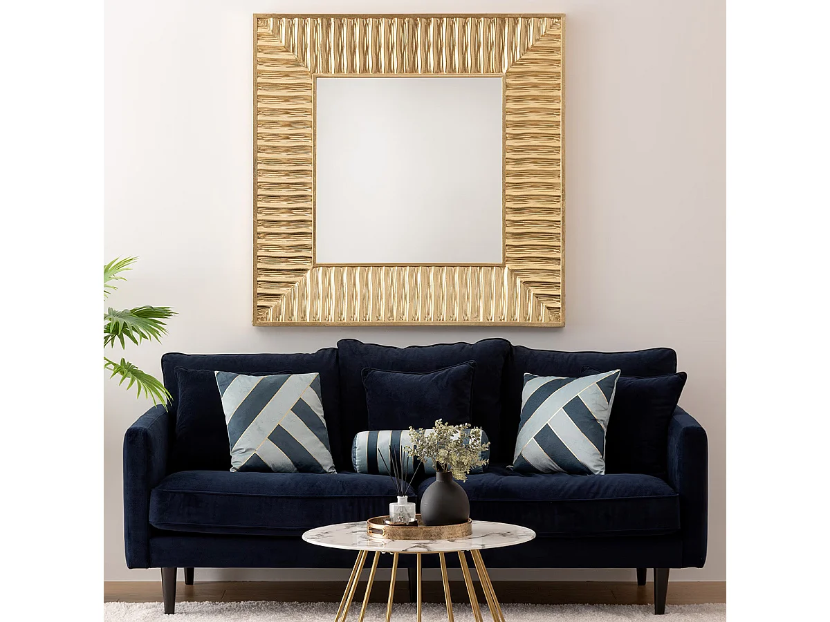 Canapé 3 Places en Velours "Candice" 194cm Bleu