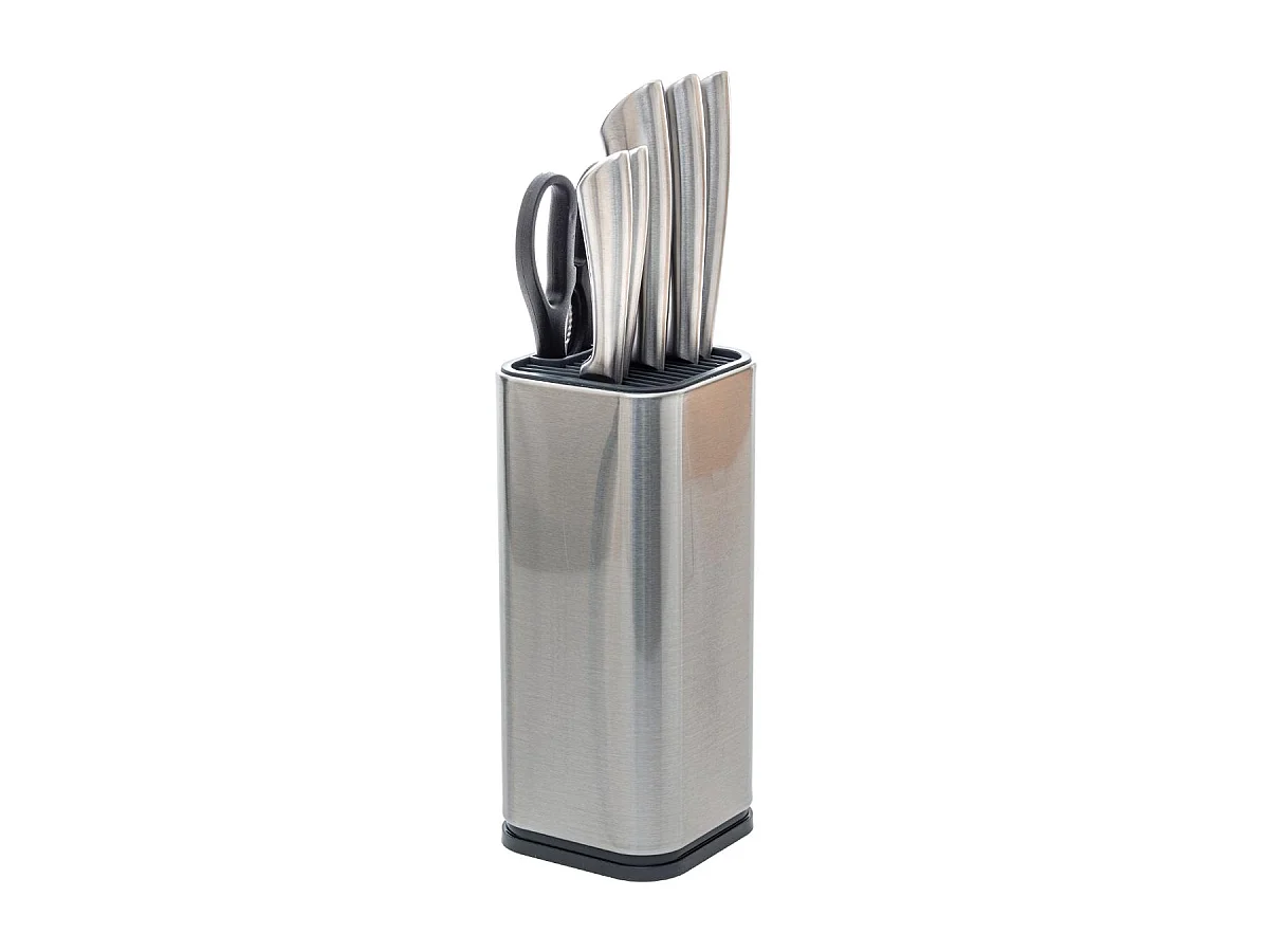 Bloc 5 Couteaux & Ciseaux "Inox" 36cm Argent