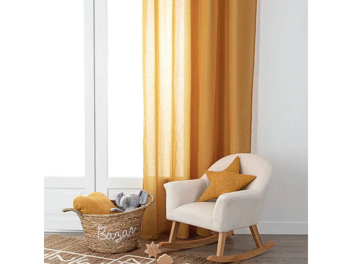 Cortina algodón ocre 250x140cm