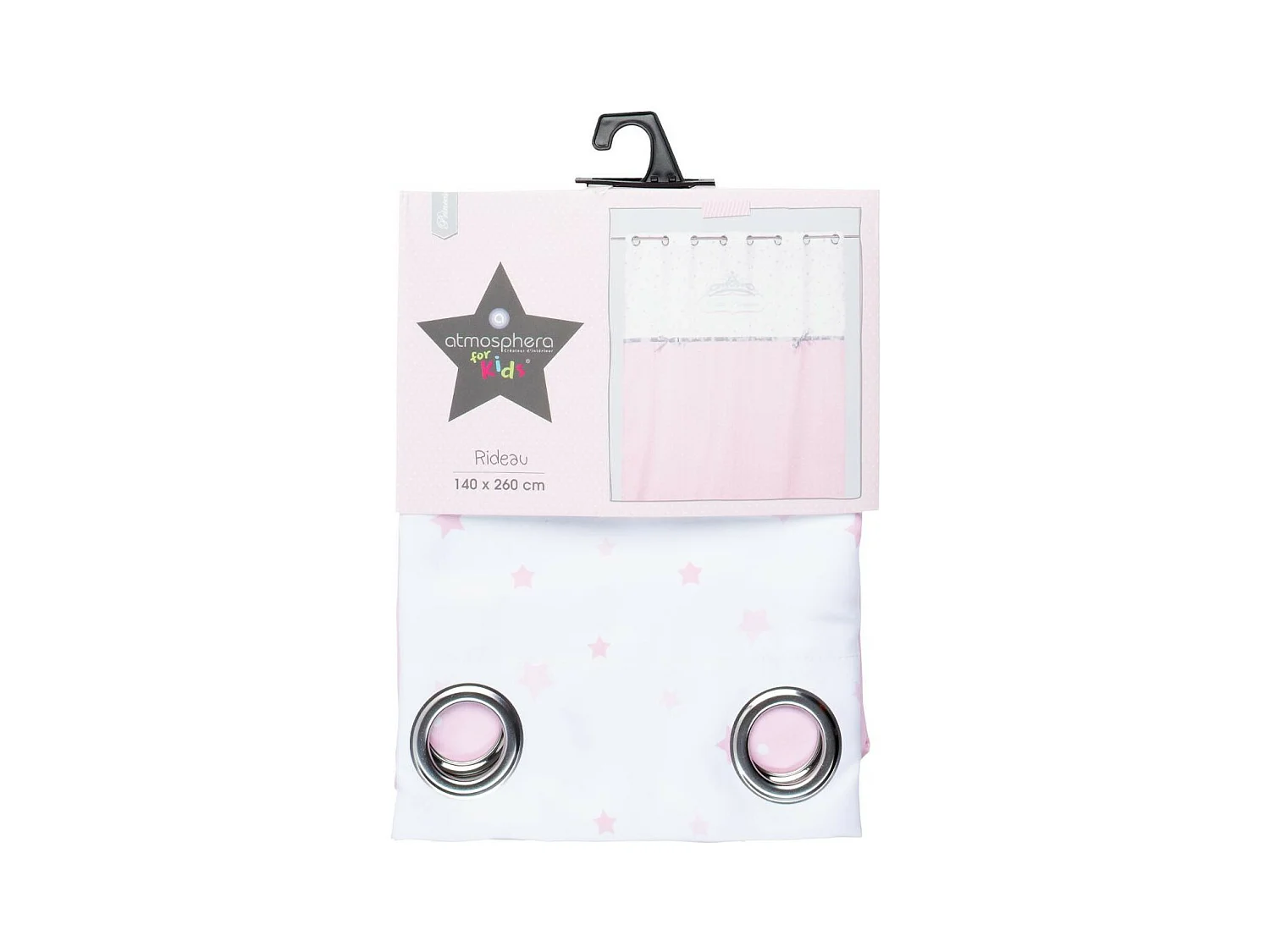 Rideau "Princesse Ruban" 140x260cm Rose