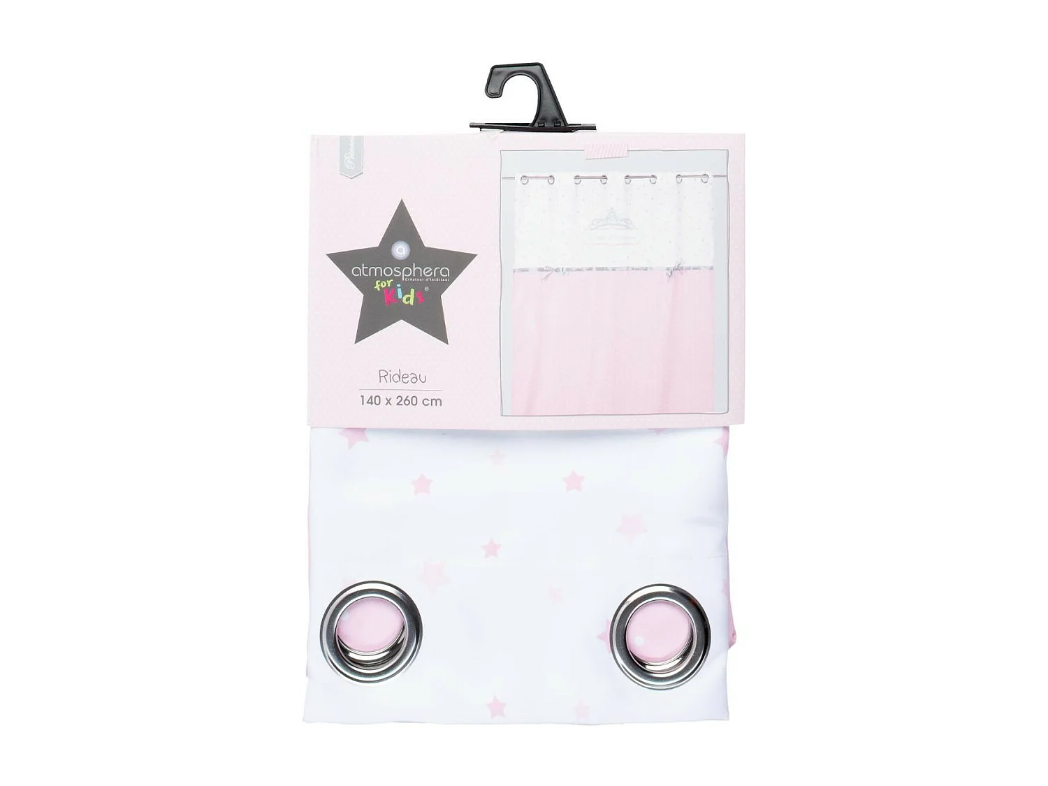 Rideau "Princesse Ruban" 140x260cm Rose