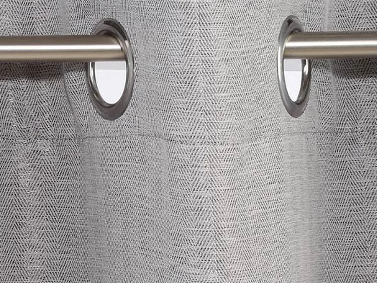 Rideau Occultant "Chevron" 140x260cm Gris Foncé