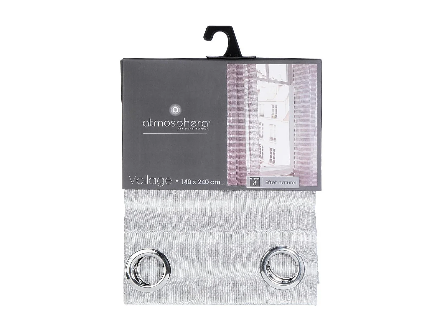 Rideau Voilage "Naturel" 140x240cm Gris