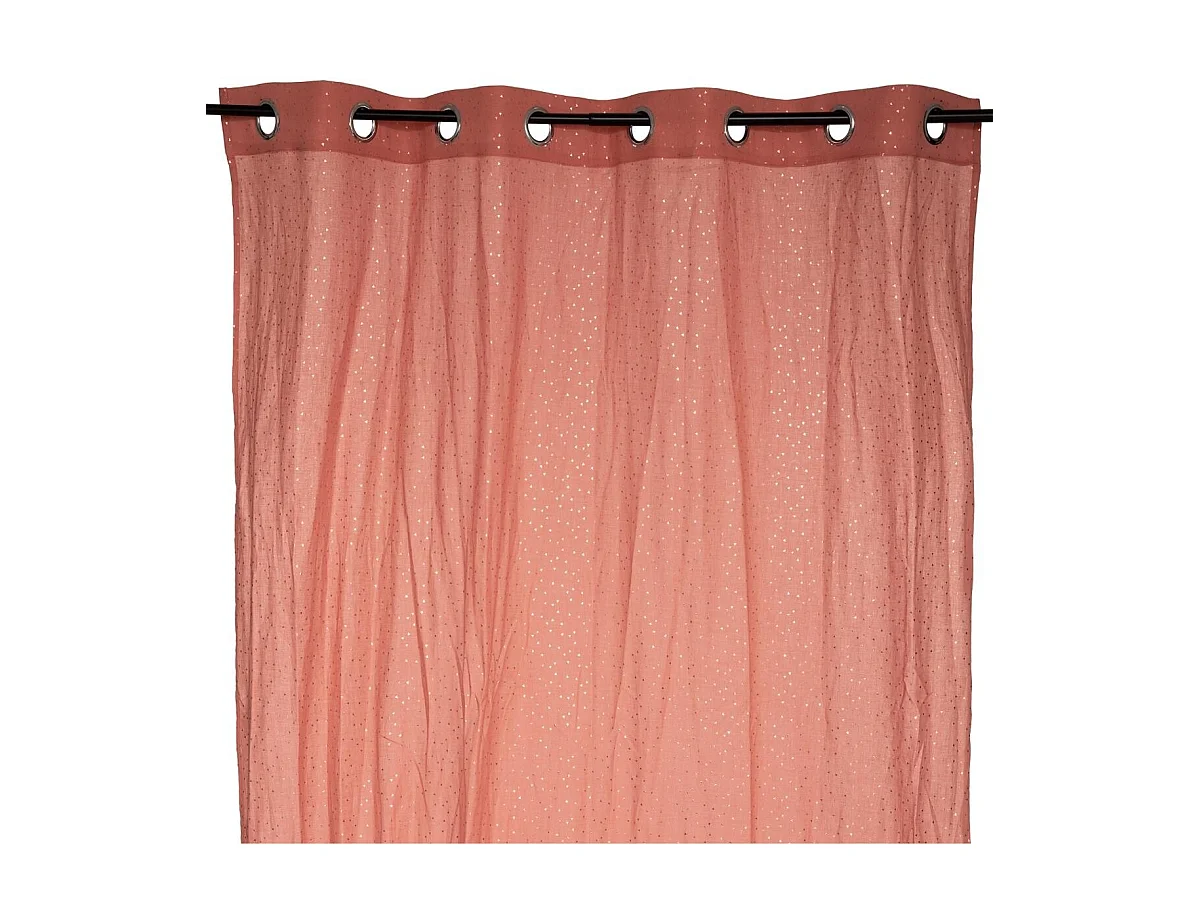 Cortina de algodão rosa 250x140cm