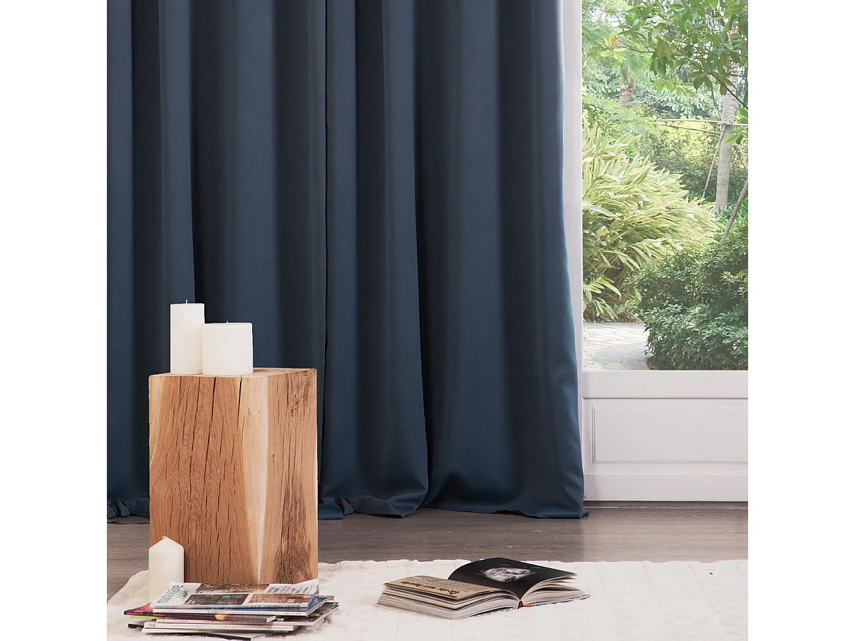 Lot de 2 Rideaux Occultants "Kerry" 135x240cm Bleu Orage