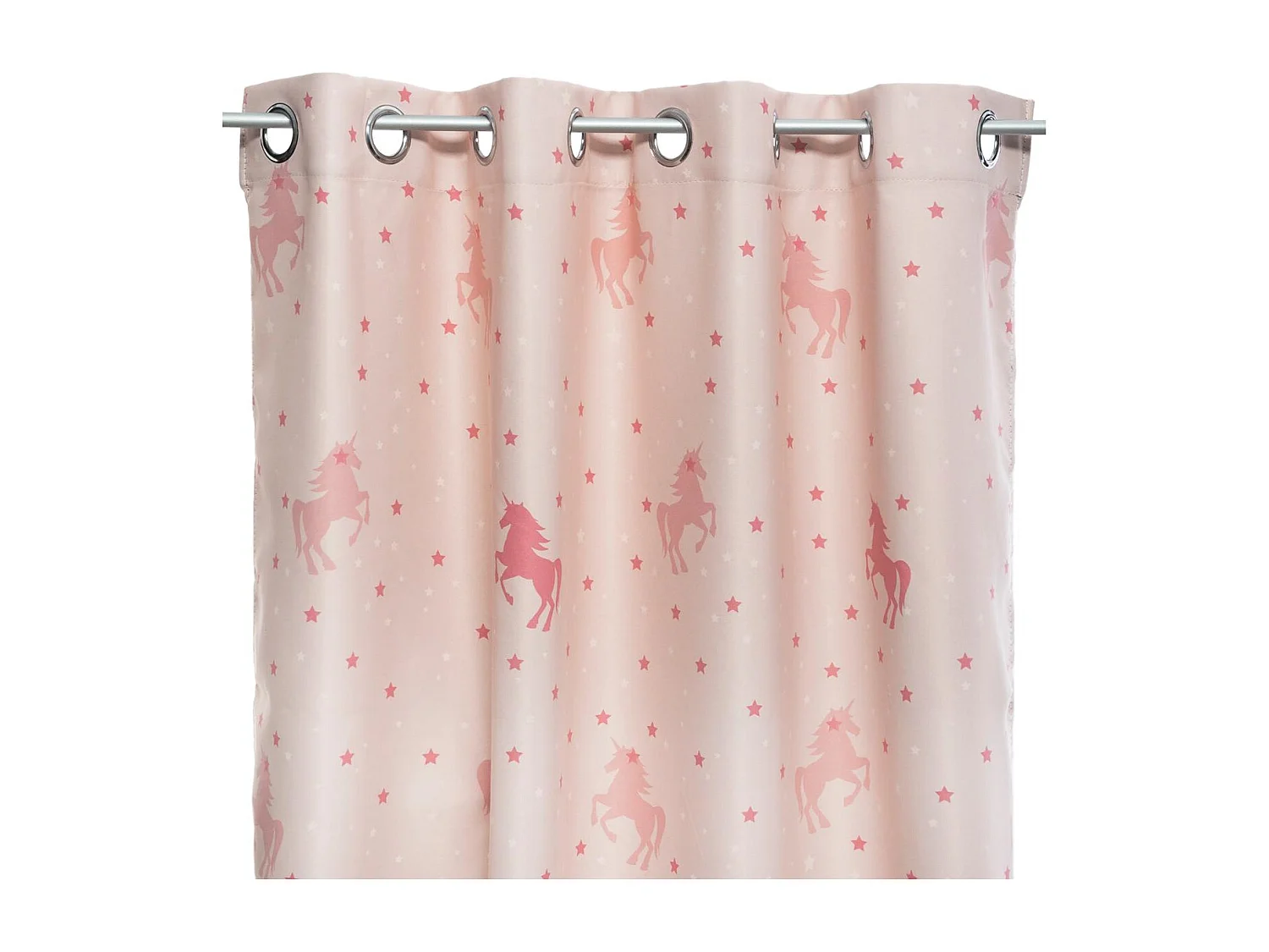 Rideau Occultant "Licorne" 140x250cm Rose