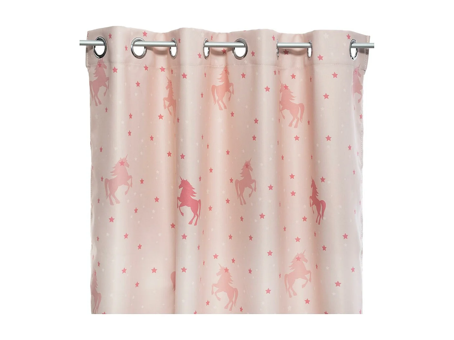 Rideau Occultant "Licorne" 140x250cm Rose