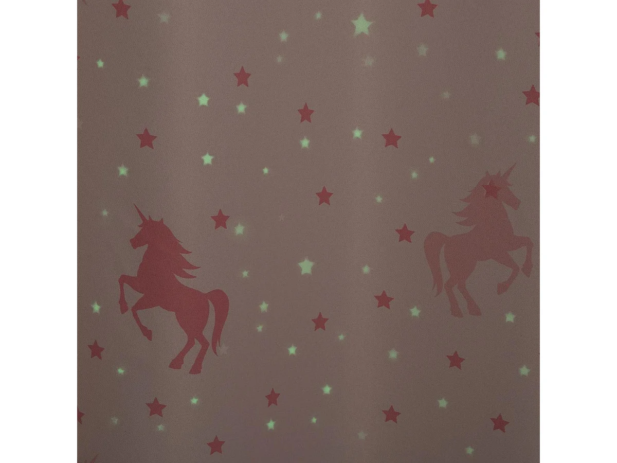 Rideau Occultant "Licorne" 140x250cm Rose