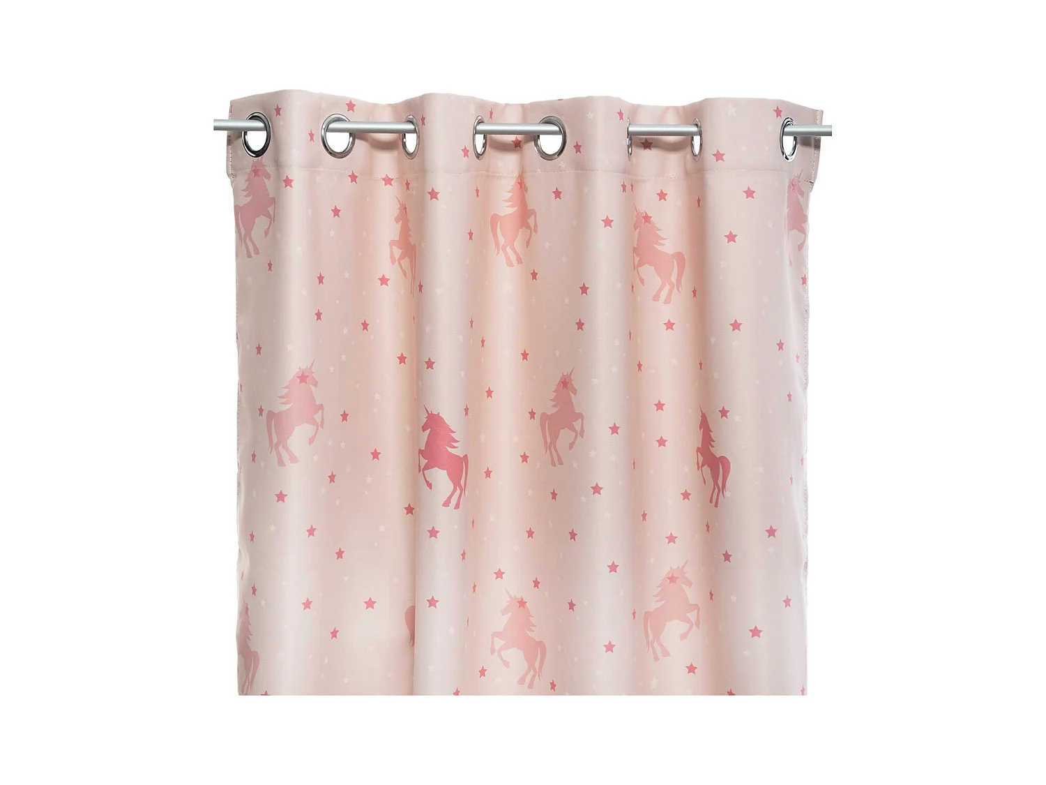 Rideau Occultant "Licorne" 140x250cm Rose