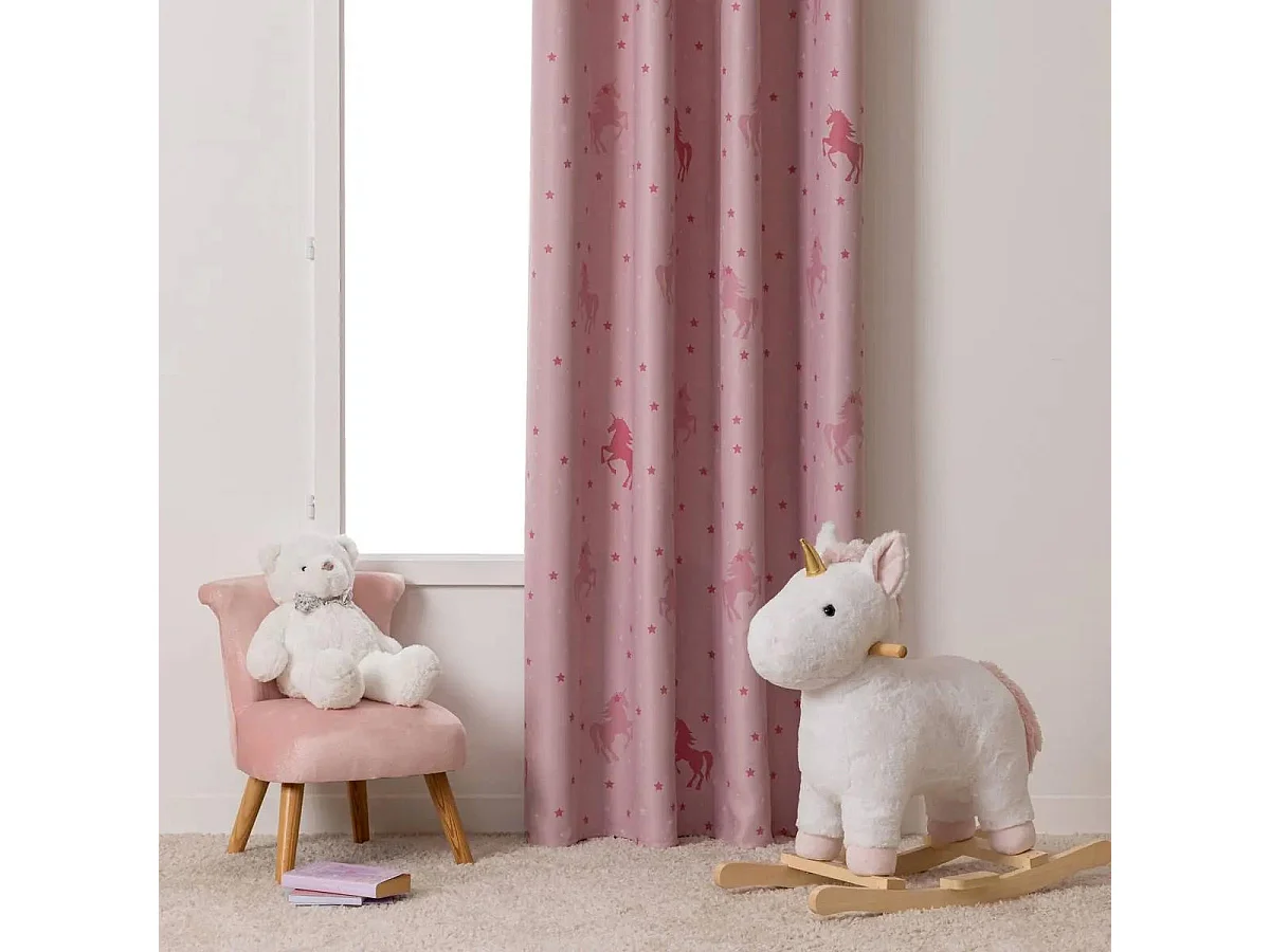 Cortina de unicornio fosforescente 140 x 250 cm