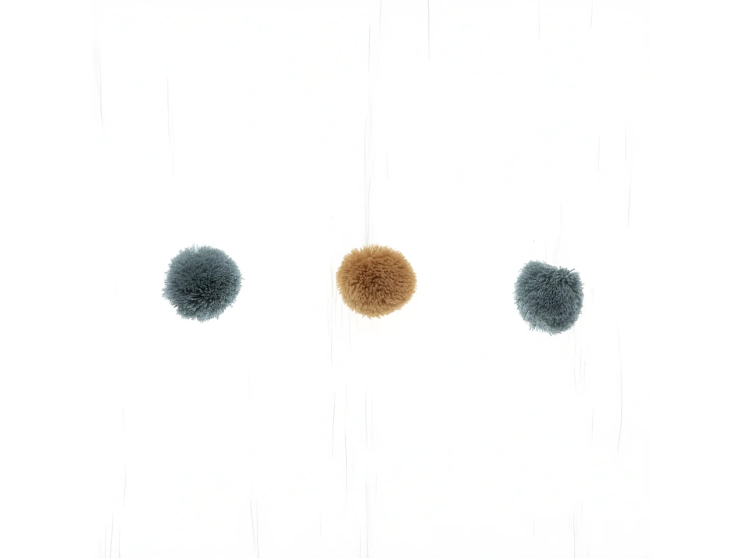 Rideau Voilage Enfant "Pompons" 140x240cm Bleu