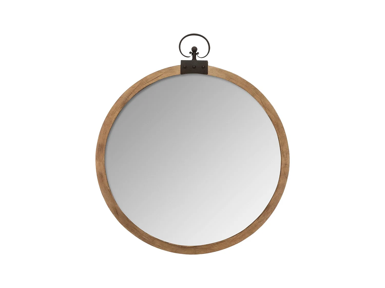 Miroir Mural Vintage "Gousset" 73cm Marron
