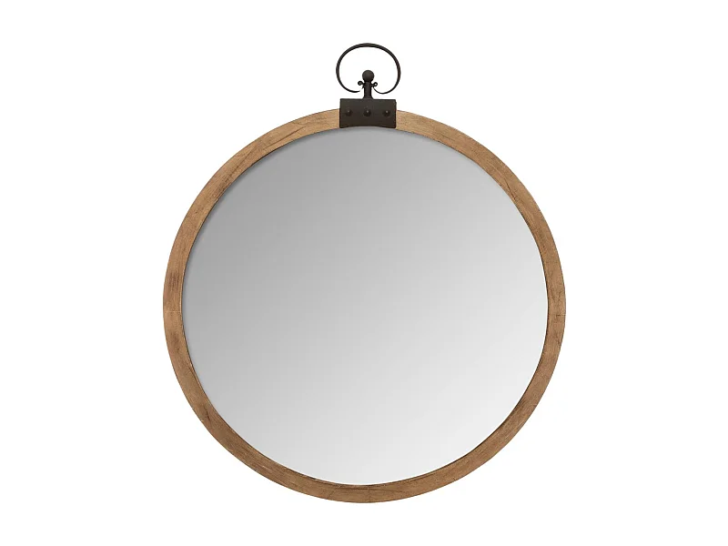 Miroir Mural Vintage "Gousset" 73cm Marron