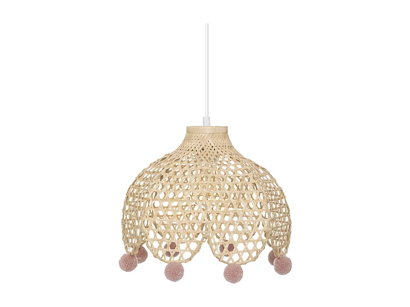 Lampe Suspension Bambou "Campagne" 28cm Beige