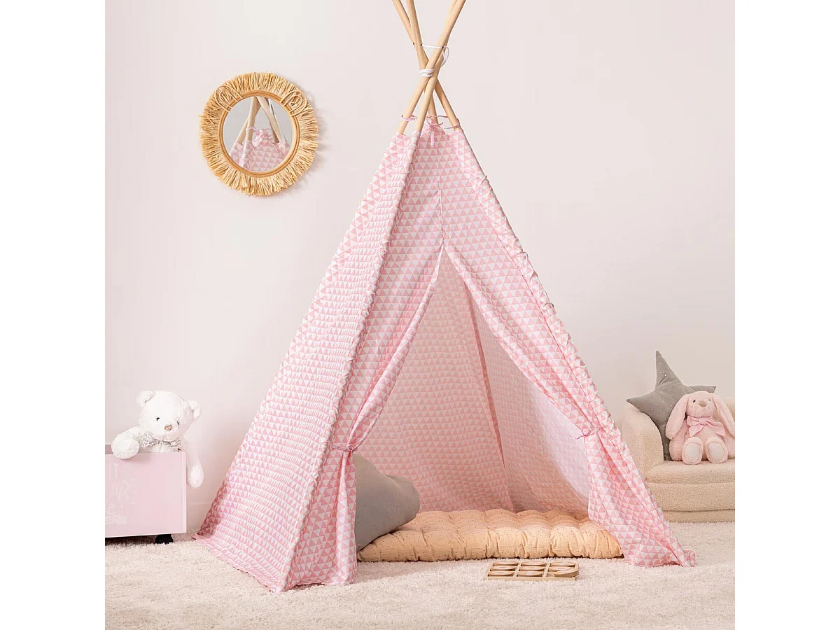 Tipi Déco Enfant "Motifs" 160cm Rose