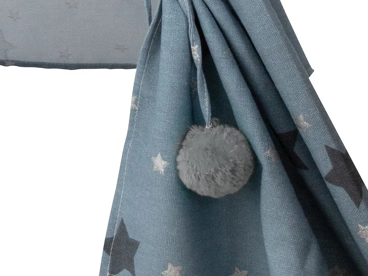 Tipi Déco Enfant à 5 Pieds "Pompons" 160cm Bleu