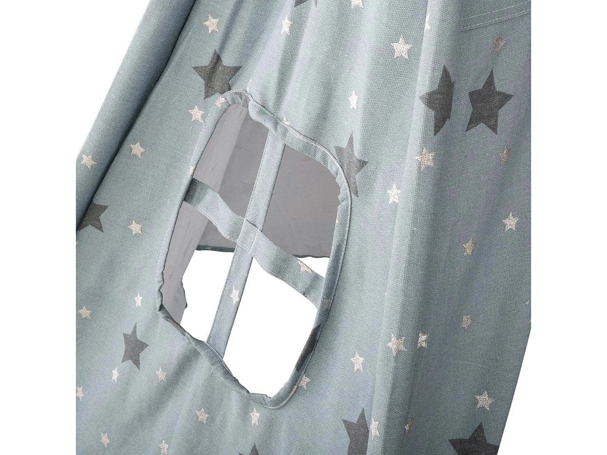 Tipi Déco Enfant à 5 Pieds "Pompons" 160cm Bleu