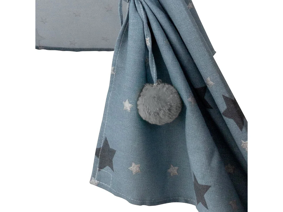 Tipi Déco Enfant à 5 Pieds "Pompons" 160cm Bleu