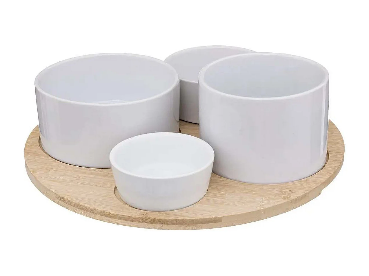 Set Apéritif 5 Pièces "Bambou" 33cm Blanc