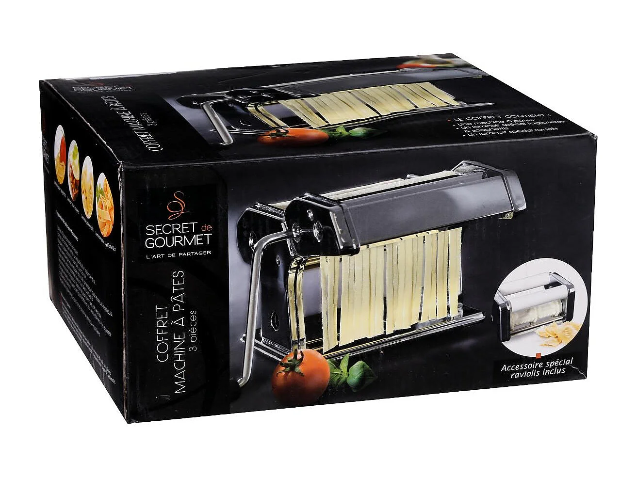 Coffret 3 Pièces "Machine à Pâtes" 21cm Argent