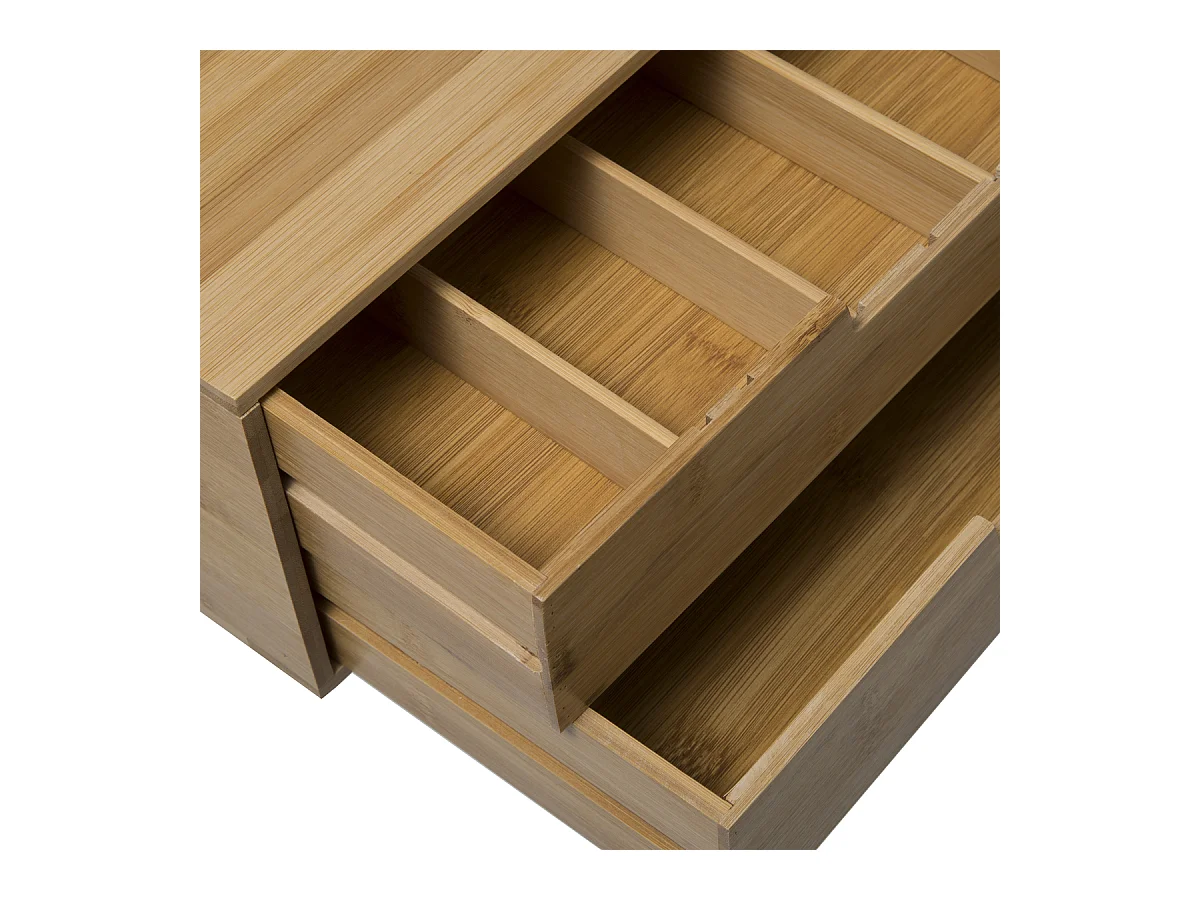 Porte-Capsules "2 Tiroirs" 34cm Naturel