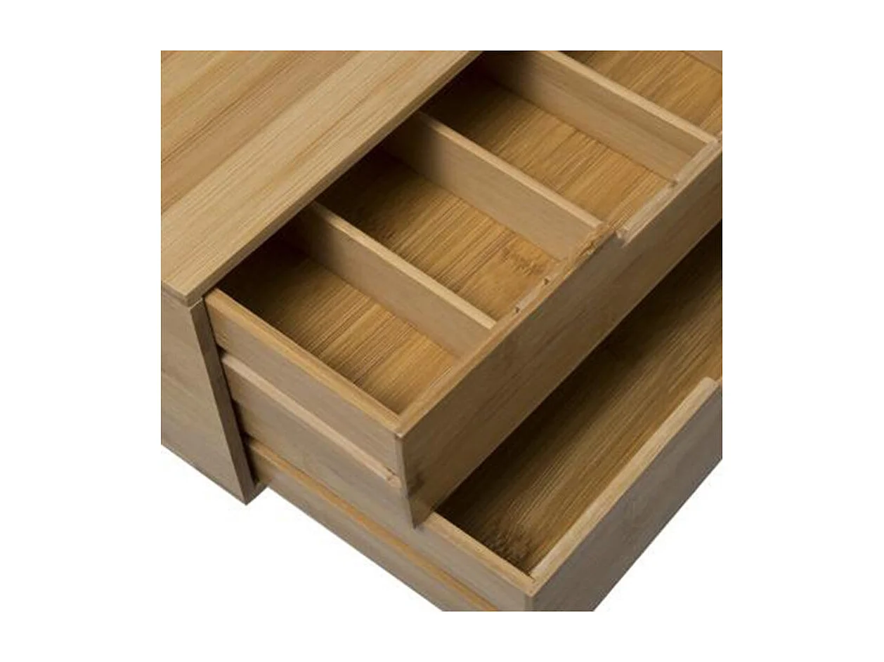 Porte-Capsules "2 Tiroirs" 34cm Naturel