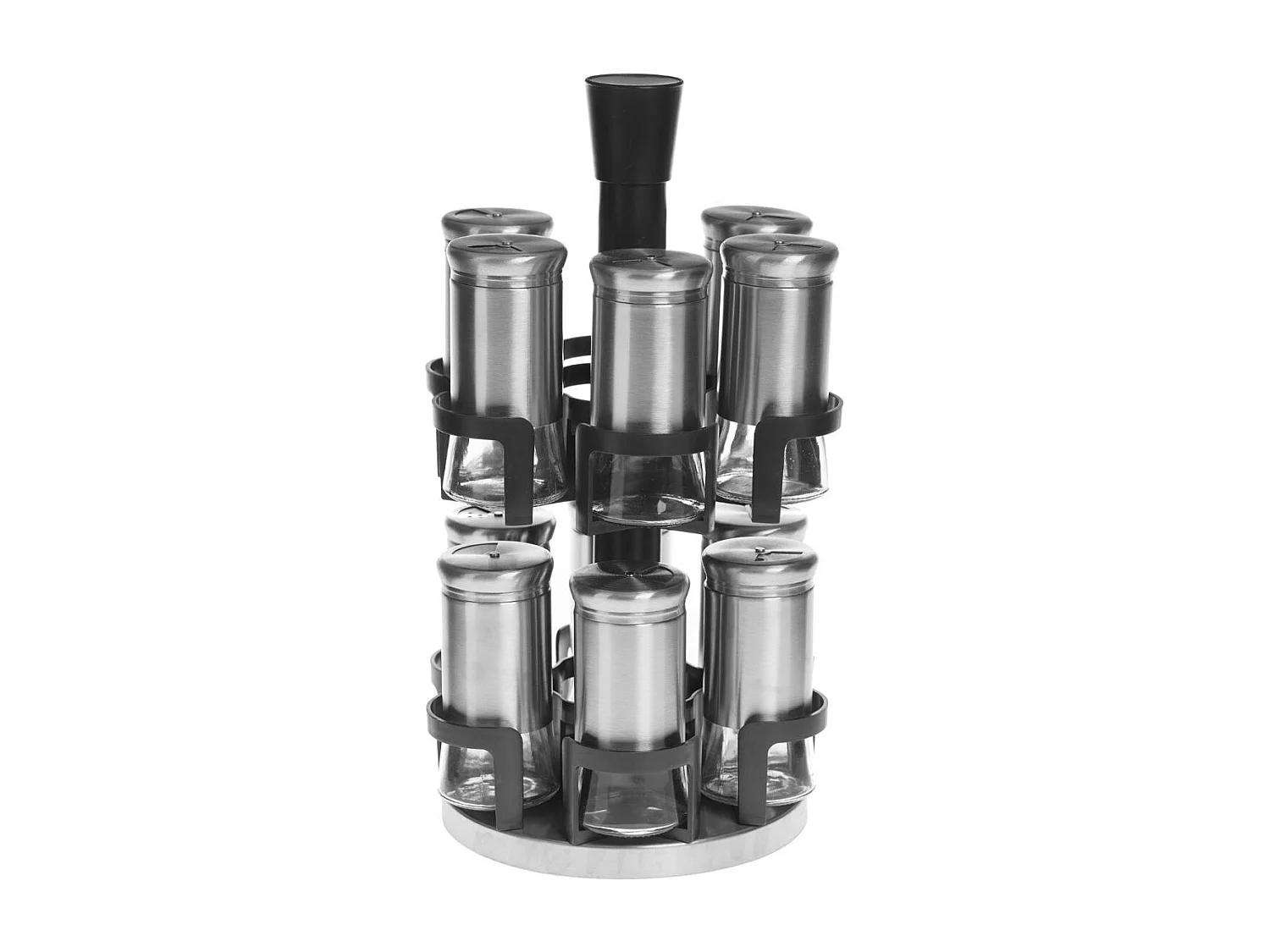 Présentoir à Épices Rotatif "12 Pièces" 33cm Argent
