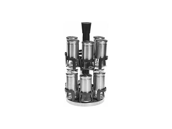 Présentoir à Épices Rotatif "12 Pièces" 33cm Argent