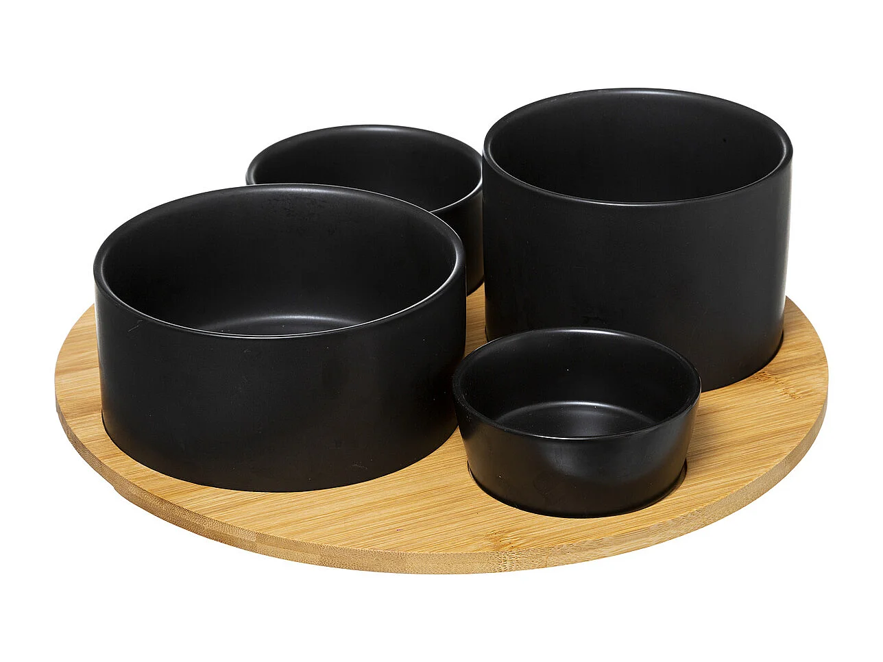 Set Apéritif 5 Pièces "Modern Wood" 33cm Noir