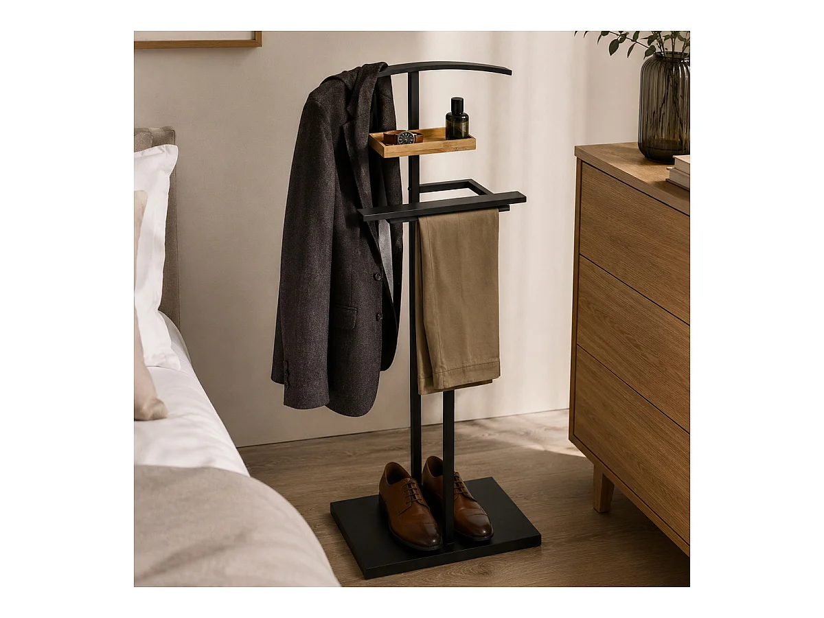 Valet de Chambre Design "Bambou" 114cm Noir
