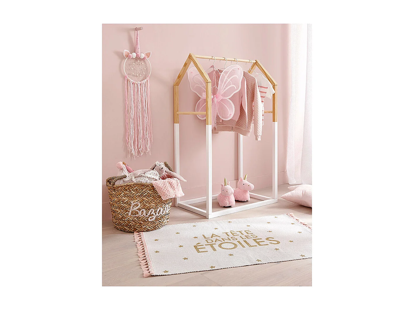 Penderie Enfant en Bois "House" 100cm Blanc