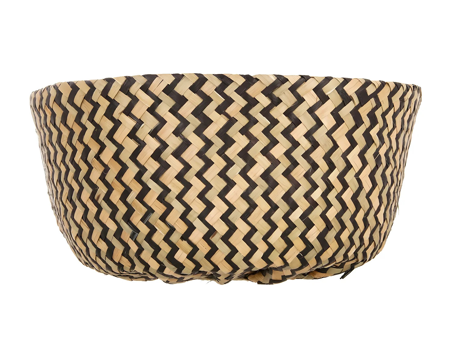 Panier de Rangement Pliable à Anses "Seagrass" 40cm Noir & Naturel