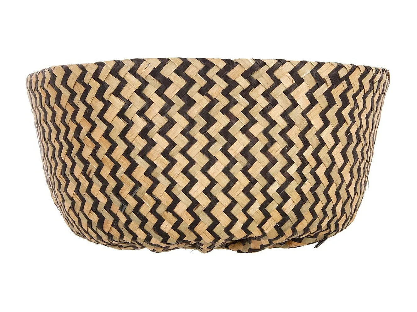 Panier de Rangement Pliable à Anses "Seagrass" 40cm Noir & Naturel