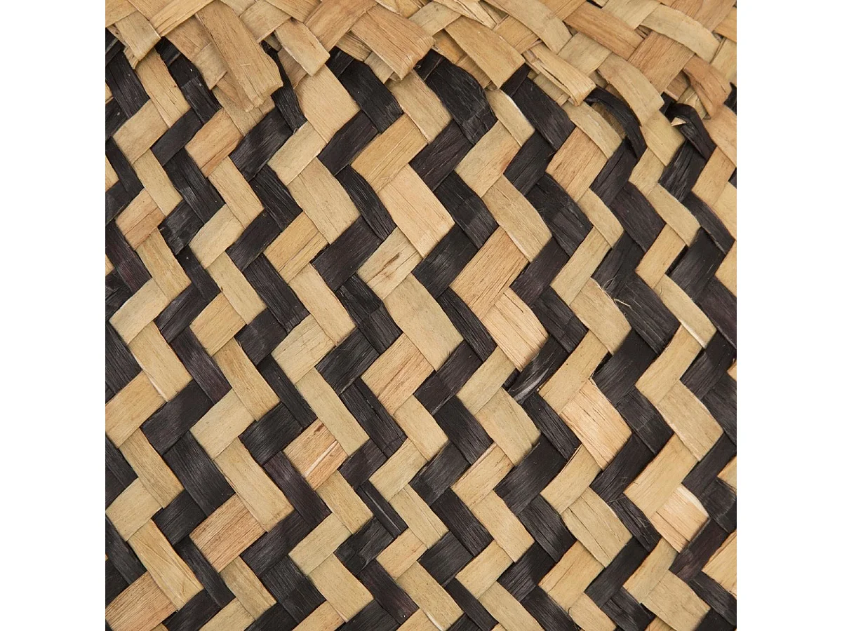 Panier de Rangement Pliable à Anses "Seagrass" 40cm Noir & Naturel