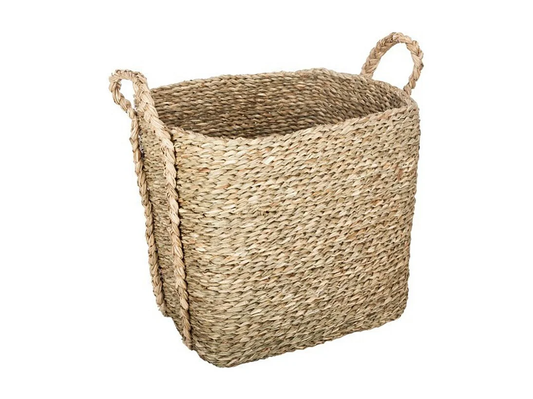 Lot de 3 Paniers de Rangement à Anses "Seagrass" 40cm Naturel