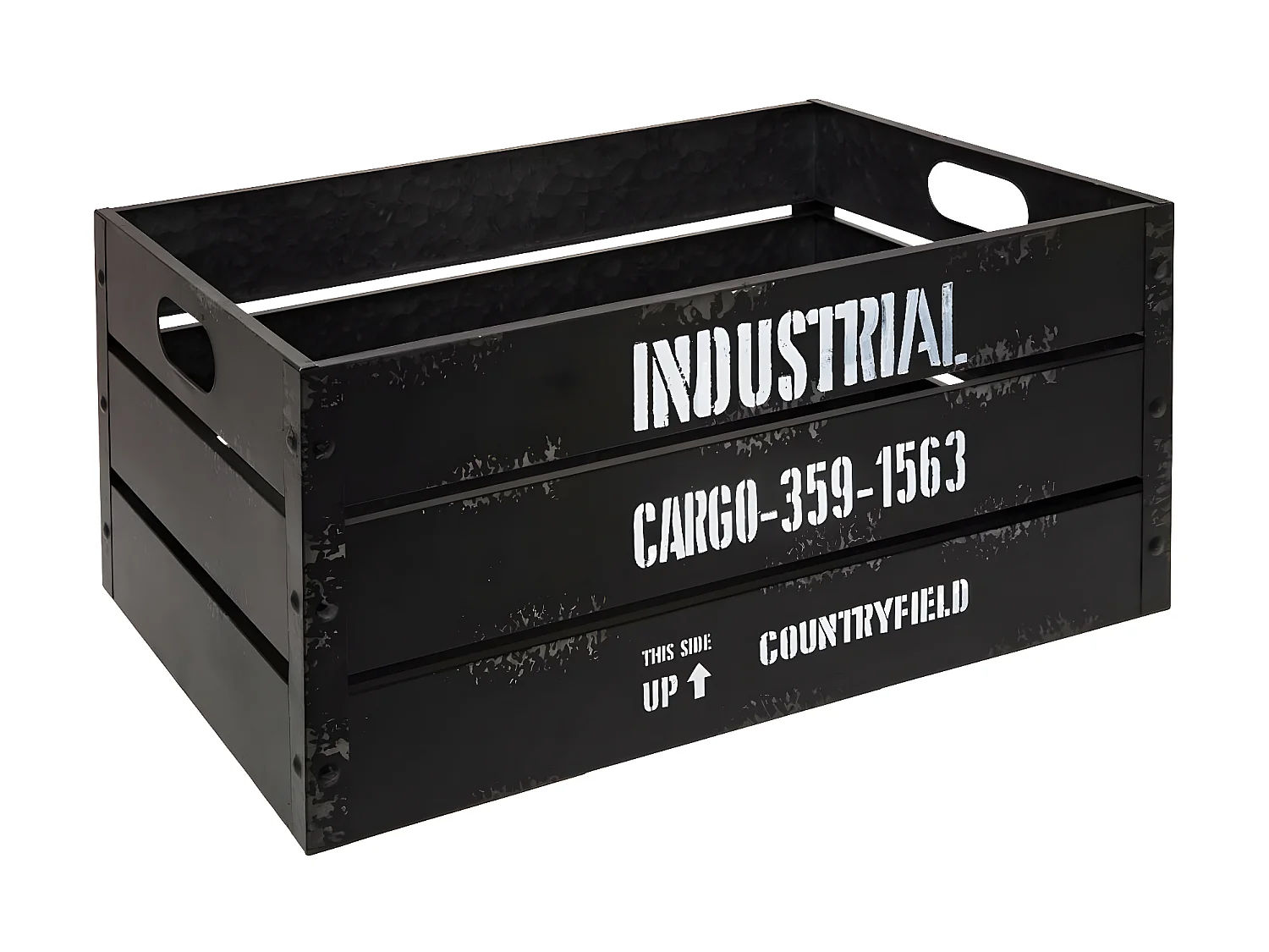 Lot de 3 Cagettes de Rangement "Indus" 50cm Noir