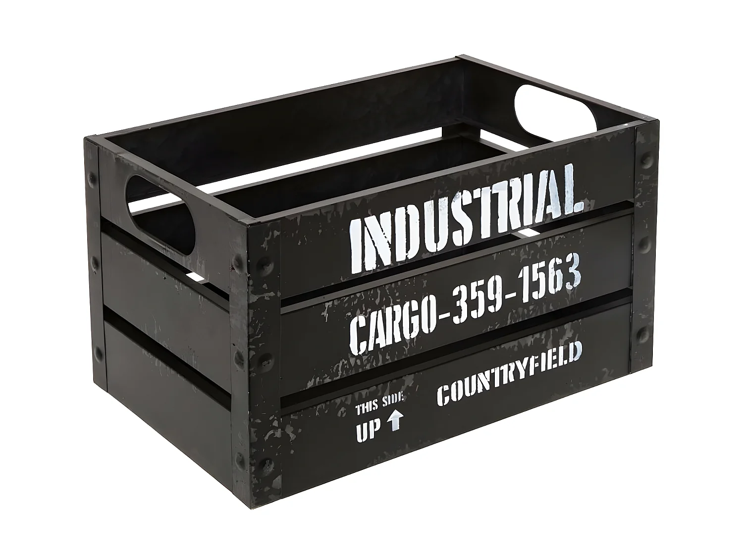 Lot de 3 Cagettes de Rangement "Indus" 50cm Noir