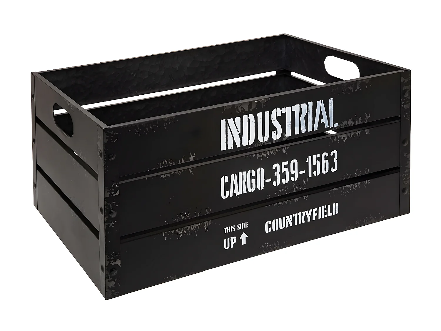 Lot de 3 Cagettes de Rangement "Indus" 50cm Noir