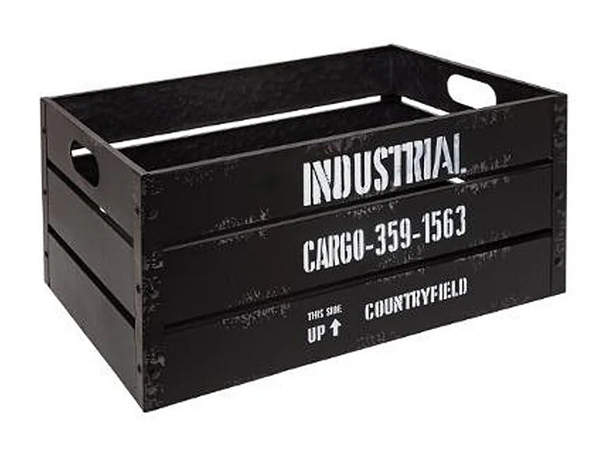 Lot de 3 Cagettes de Rangement "Indus" 50cm Noir