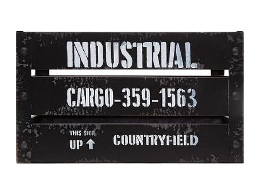 Lot de 3 Cagettes de Rangement "Indus" 50cm Noir