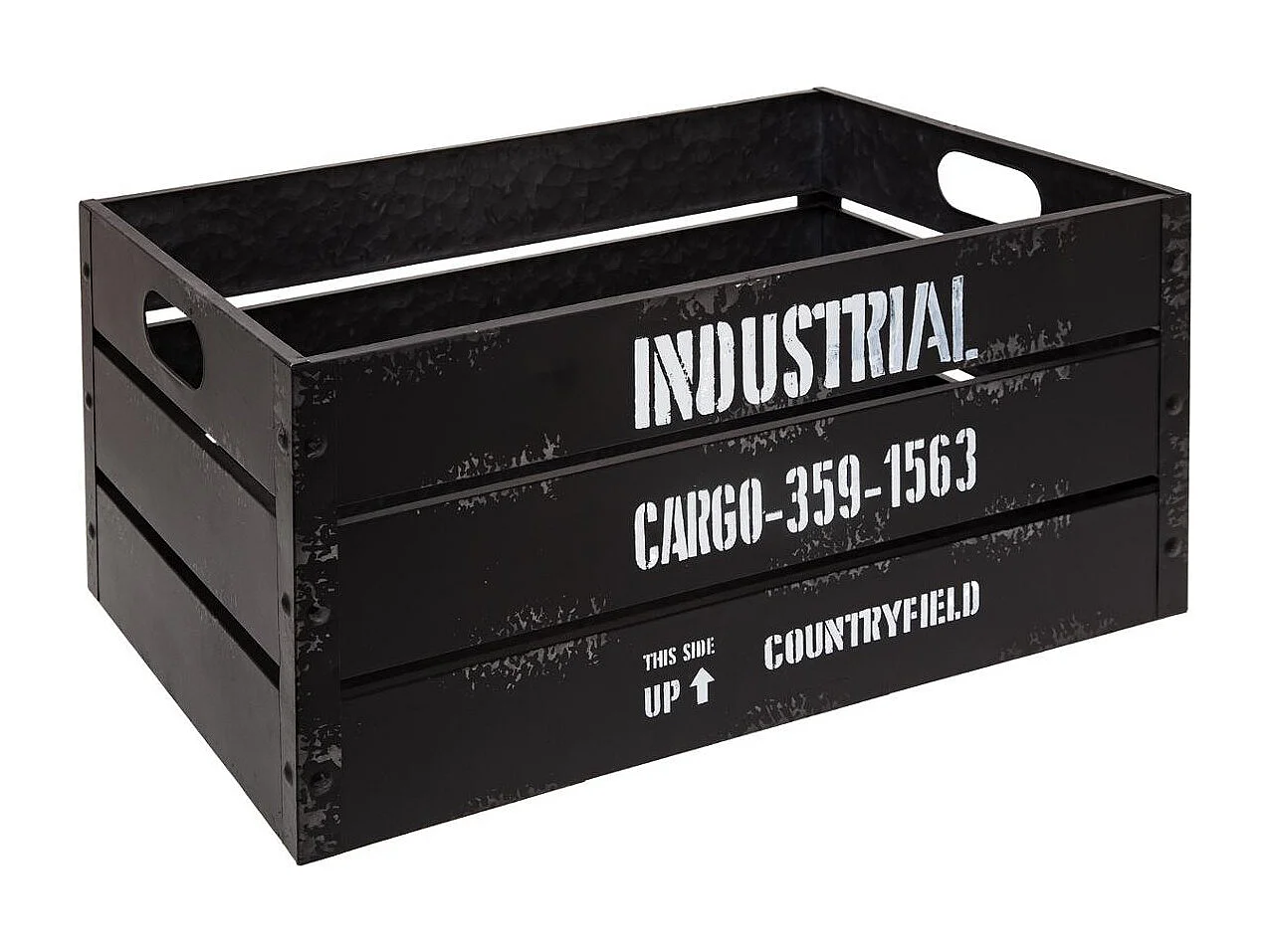 Lot de 3 Cagettes de Rangement "Indus" 50cm Noir