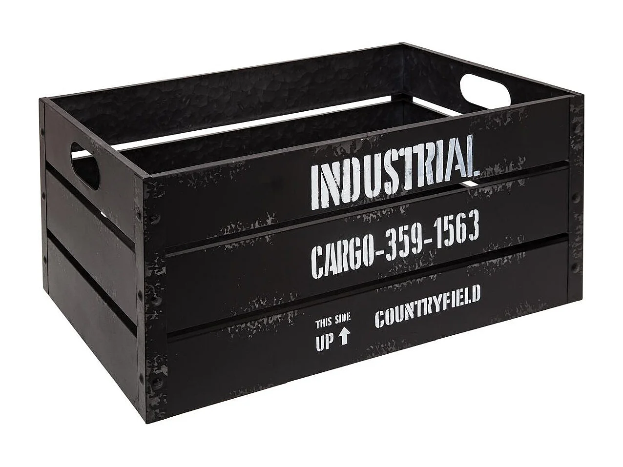 Lot de 3 Cagettes de Rangement "Indus" 50cm Noir