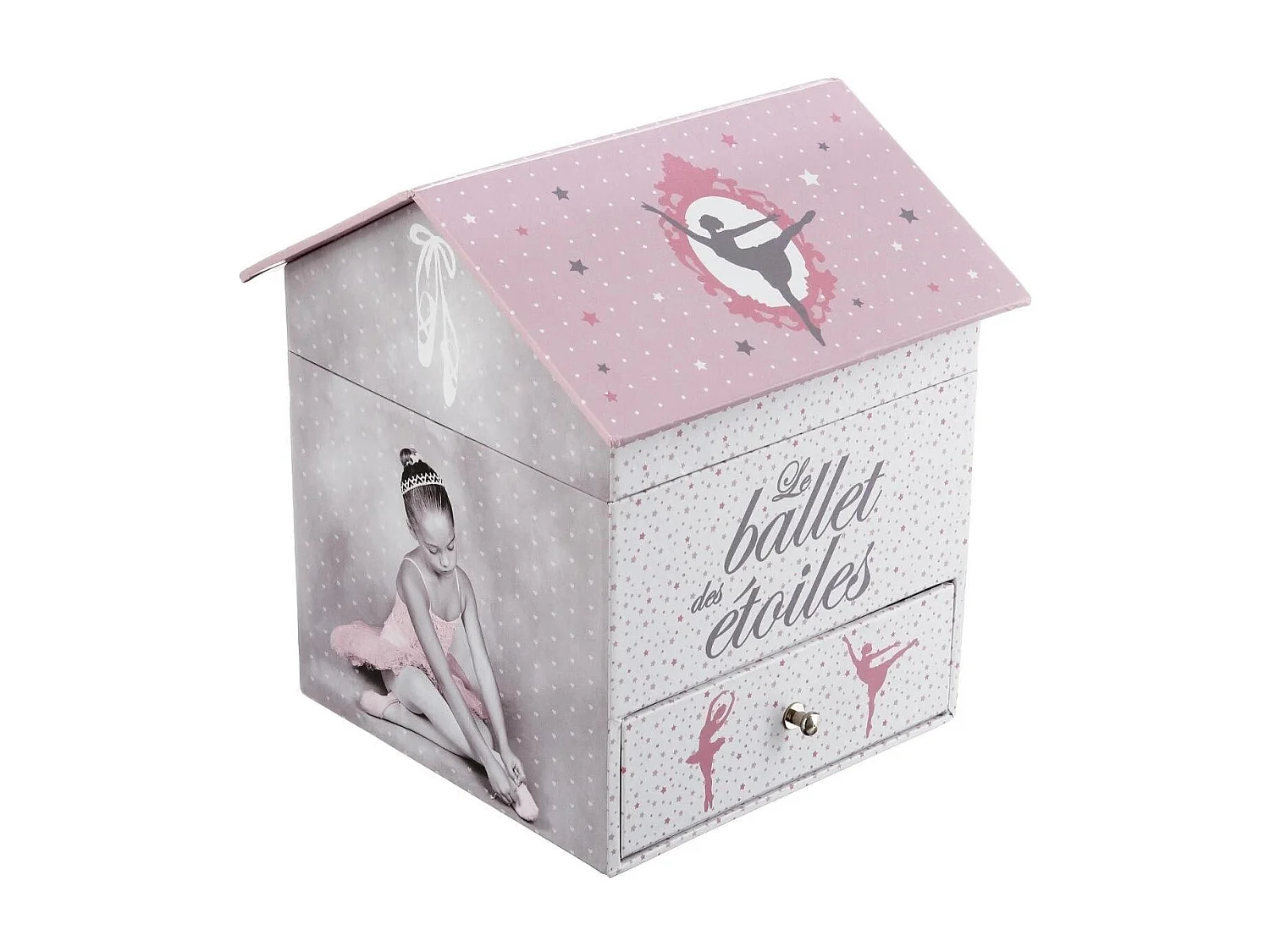 Boîte à Bijoux Musicale "Ballerine" 16cm Rose