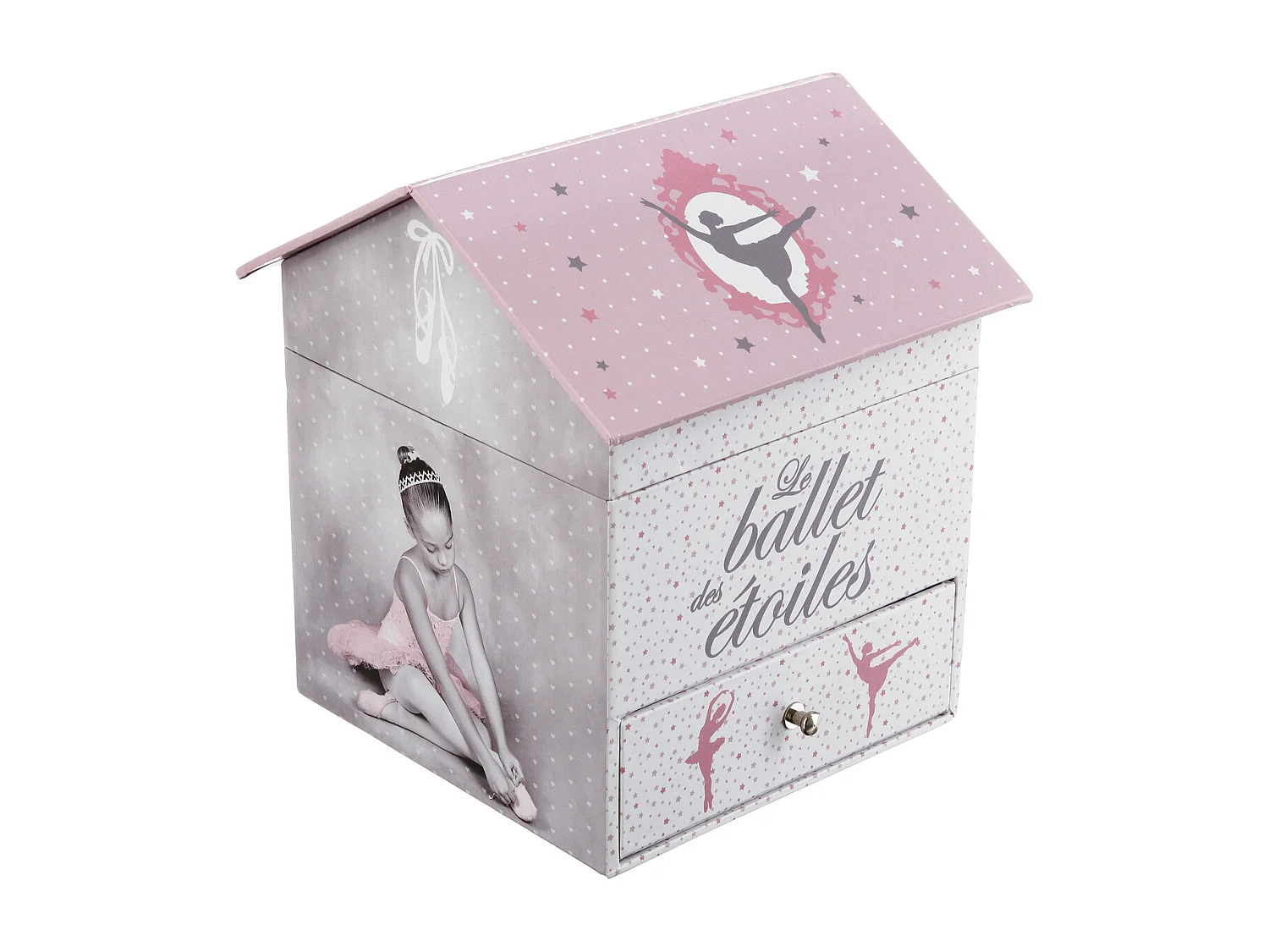 Boîte à Bijoux Musicale "Ballerine" 16cm Rose