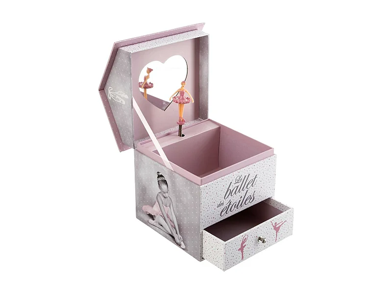 Boîte à Bijoux Musicale "Ballerine" 16cm Rose