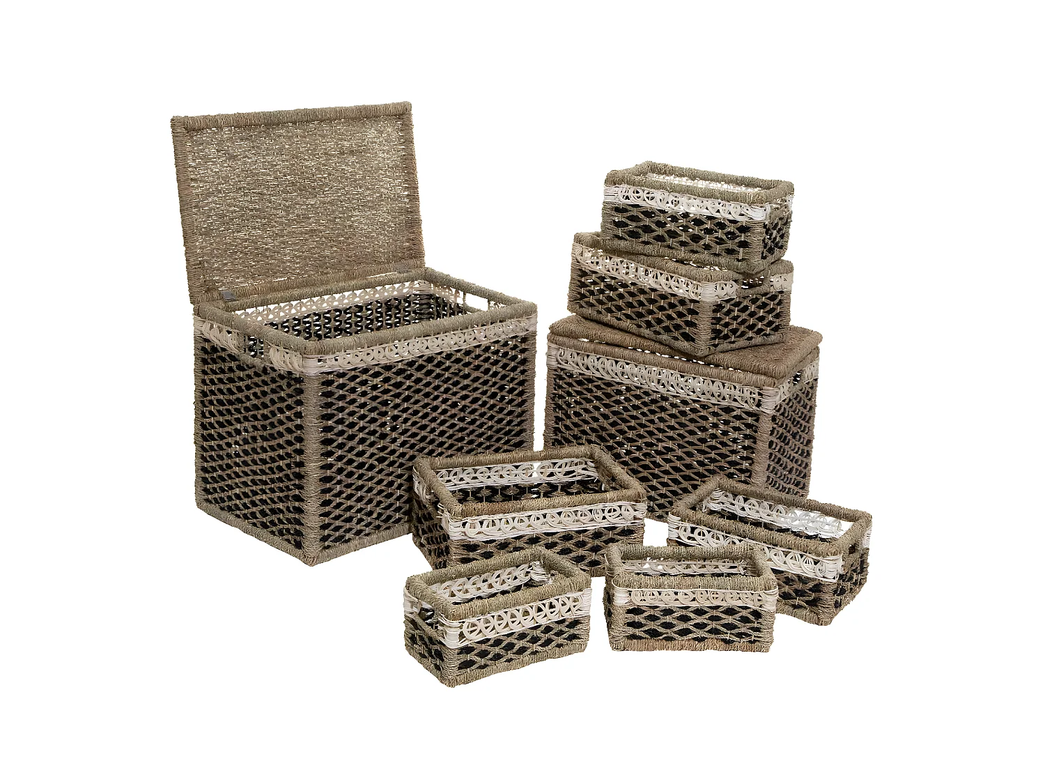 Lot de 8 Paniers de Rangement "Fenz" 66cm Naturel