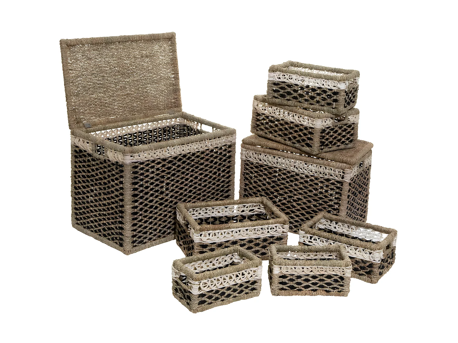 Lot de 8 Paniers de Rangement "Fenz" 66cm Naturel