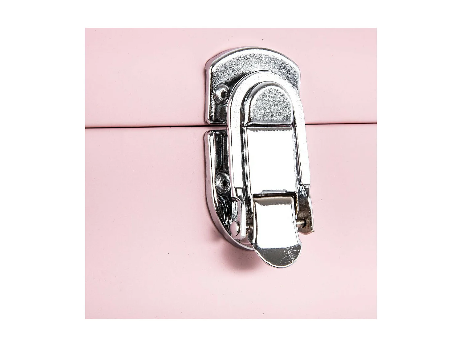 Lot de 2 Malles de Rangement Métal "Cantine" 47cm Rose