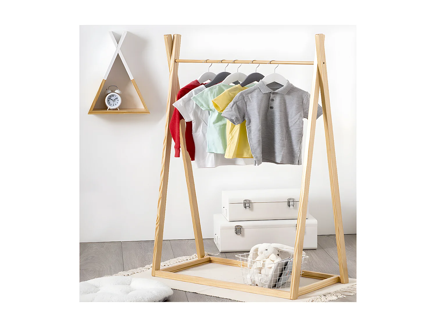 Lot de 2 Malles de Rangement Métal "Cantine" 47cm Rose